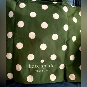 kate spade ♠️ Green Polka dot gym/diaper Bag New
